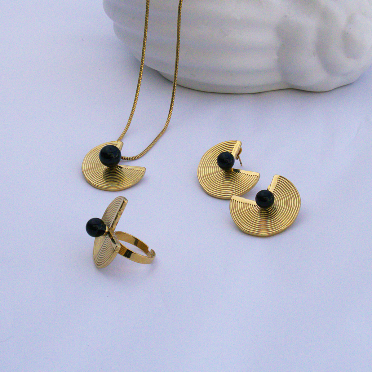 Conjunto Clássico Golden Com Pingente 012