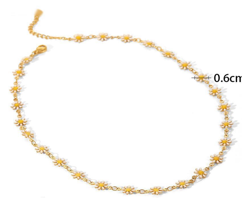 Conjunto Dourado Floral Colar E Bracelete