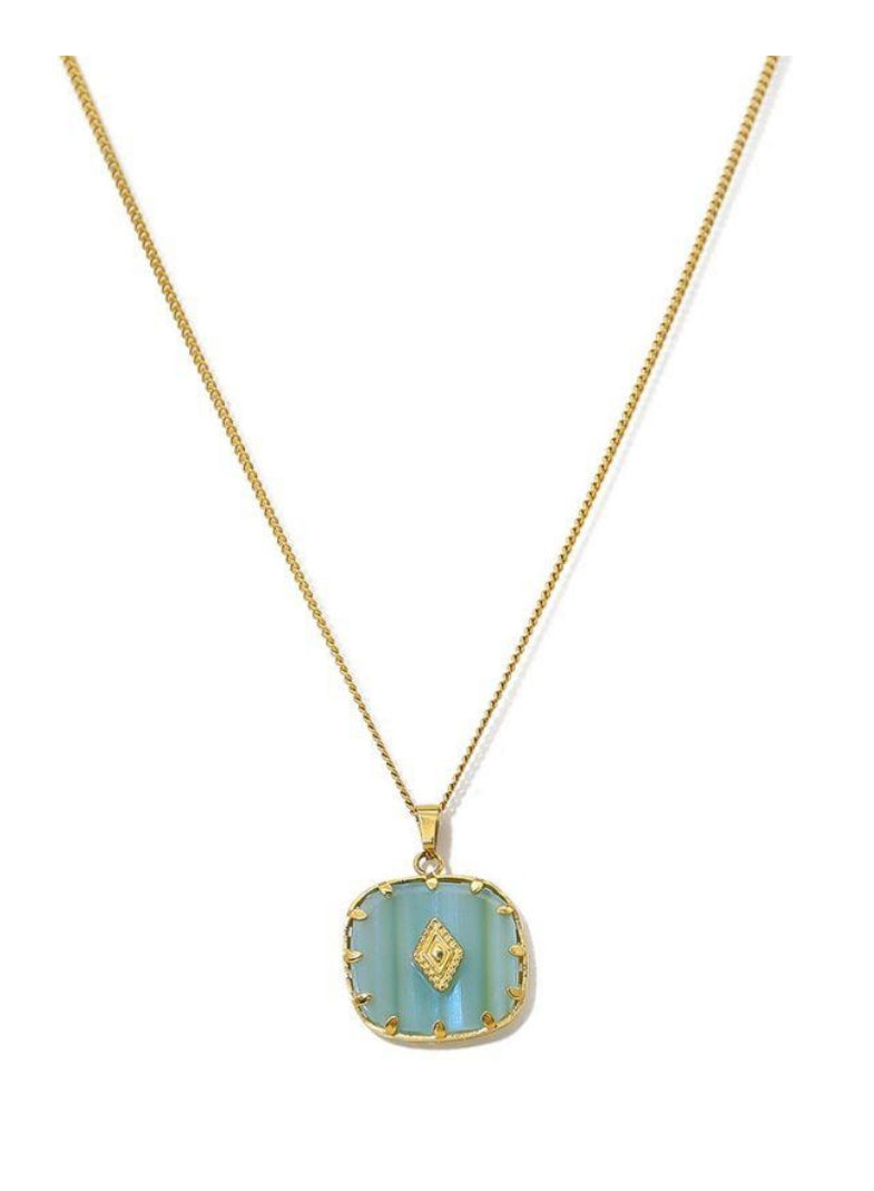 Fio Com Pingente Verde Turquesa