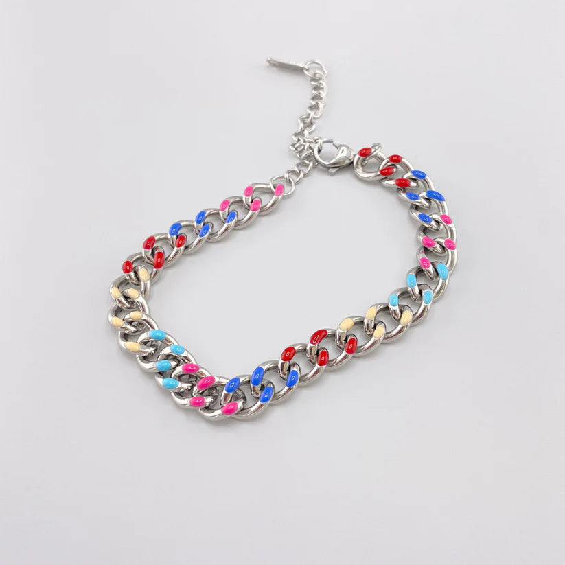 Bracelete Corrente Colorida