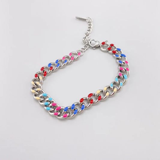 Bracelete Corrente Colorida