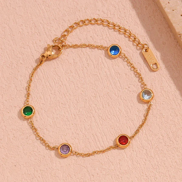 Pulseira De Zircónia Coloridas