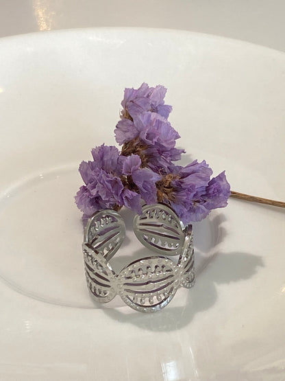 Anel Geométrico Prateado