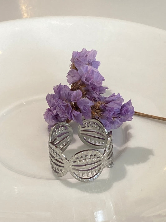 Anel Geométrico Prateado