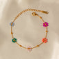 Pulseira Com Pingente Floral