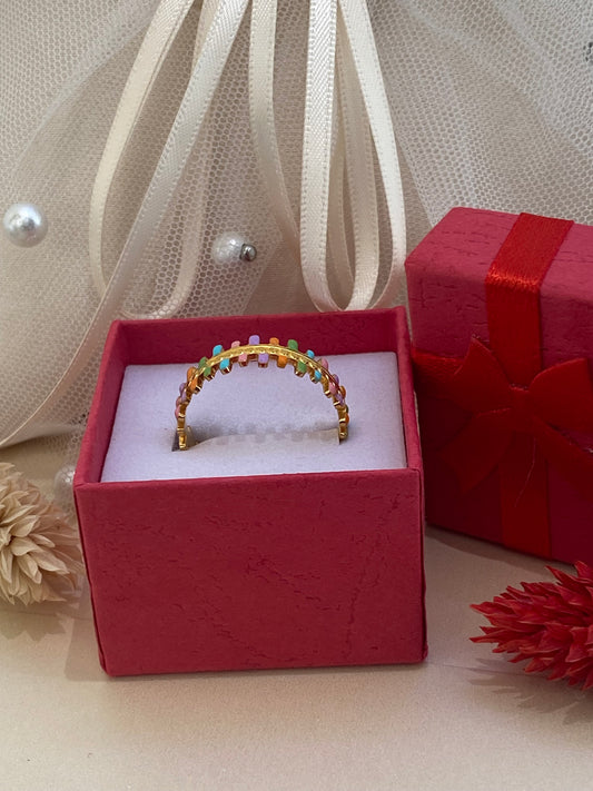 Anel Geométrico Multicolorido