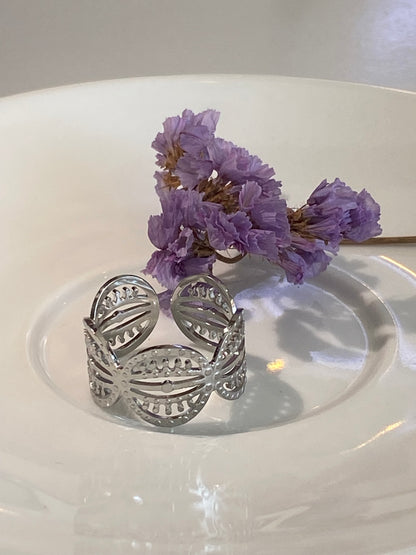 Anel Geométrico Prateado