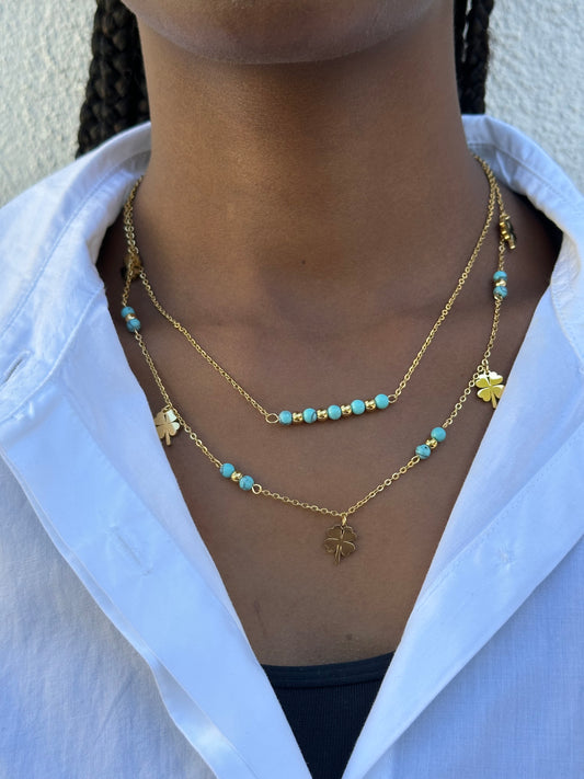 Colar Lariat Azul Turquesa