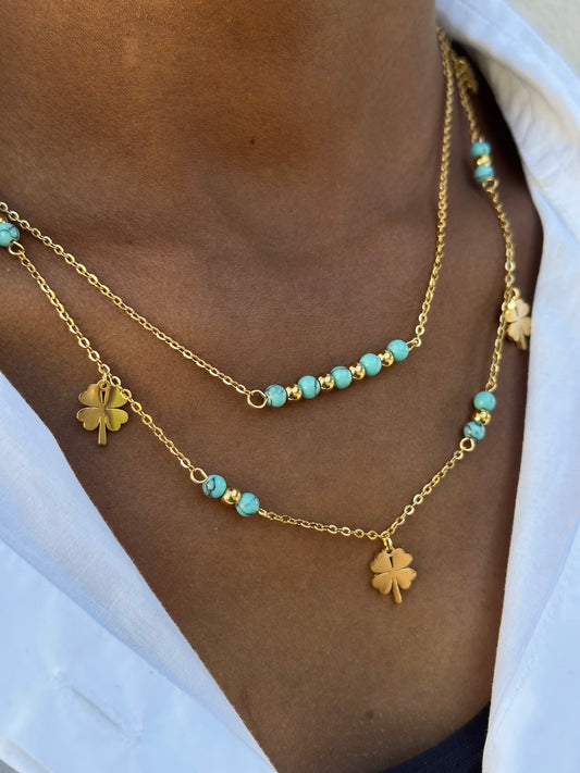 Colar Lariat Azul Turquesa