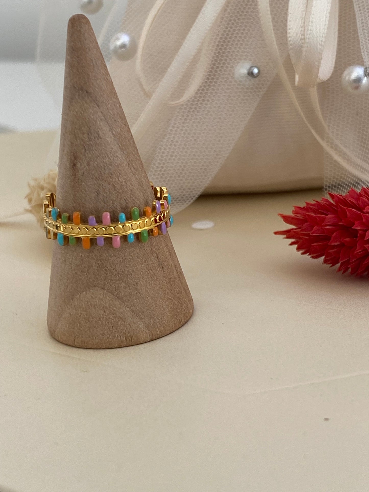 Anel Geométrico Multicolorido