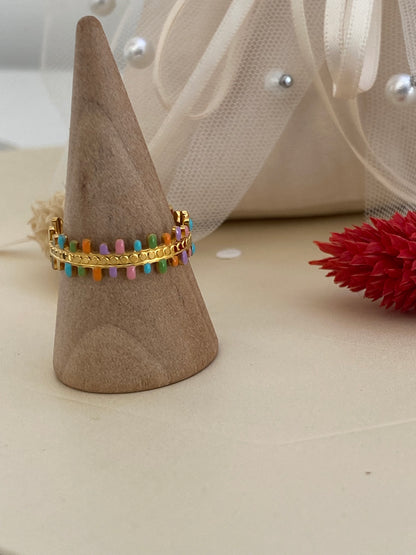 Anel Geométrico Multicolorido