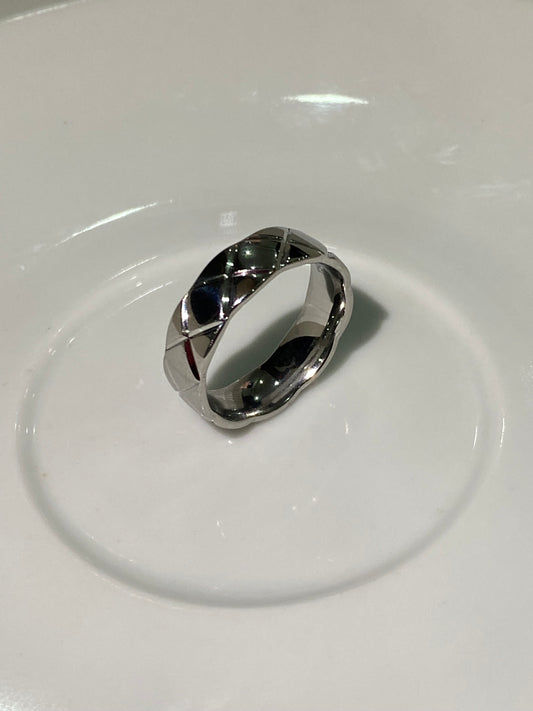 Anel Geométrico Prateado