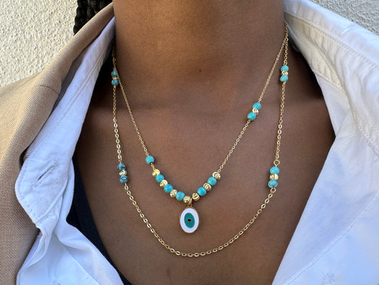 Colar De Contas Olho Turco