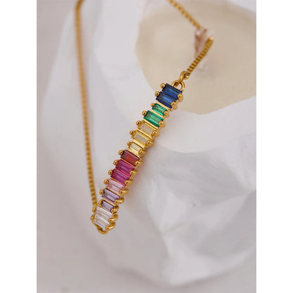 Pulseira Com Zircónia Coloridas