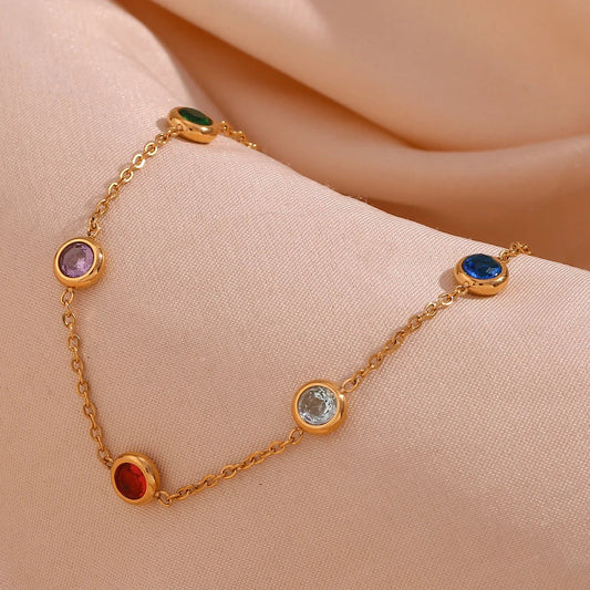 Pulseira De Zircónia Coloridas