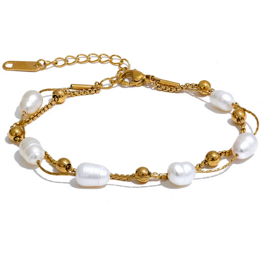 Pulseira Perola  Duplo Fio