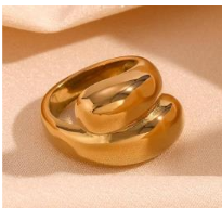 Anel Duplo Dourado