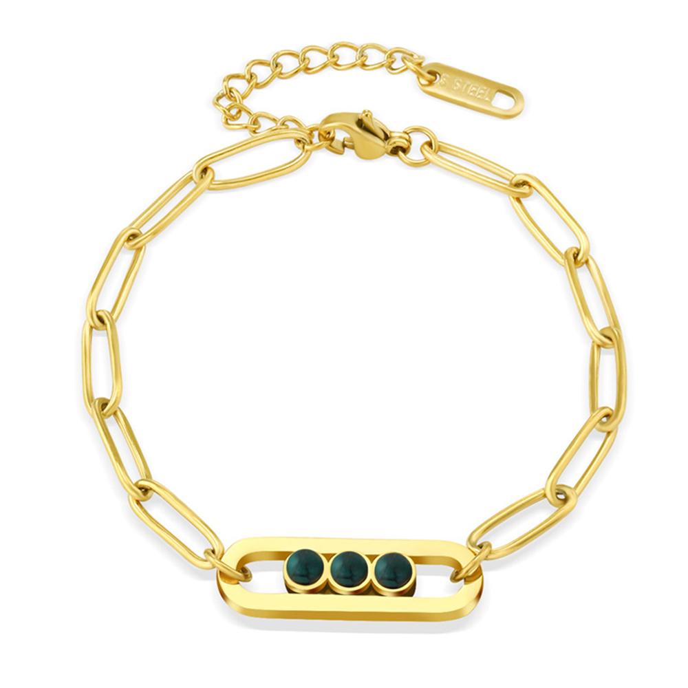 Bracelete Esmeralda Dourada