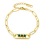 Bracelete Esmeralda Dourada